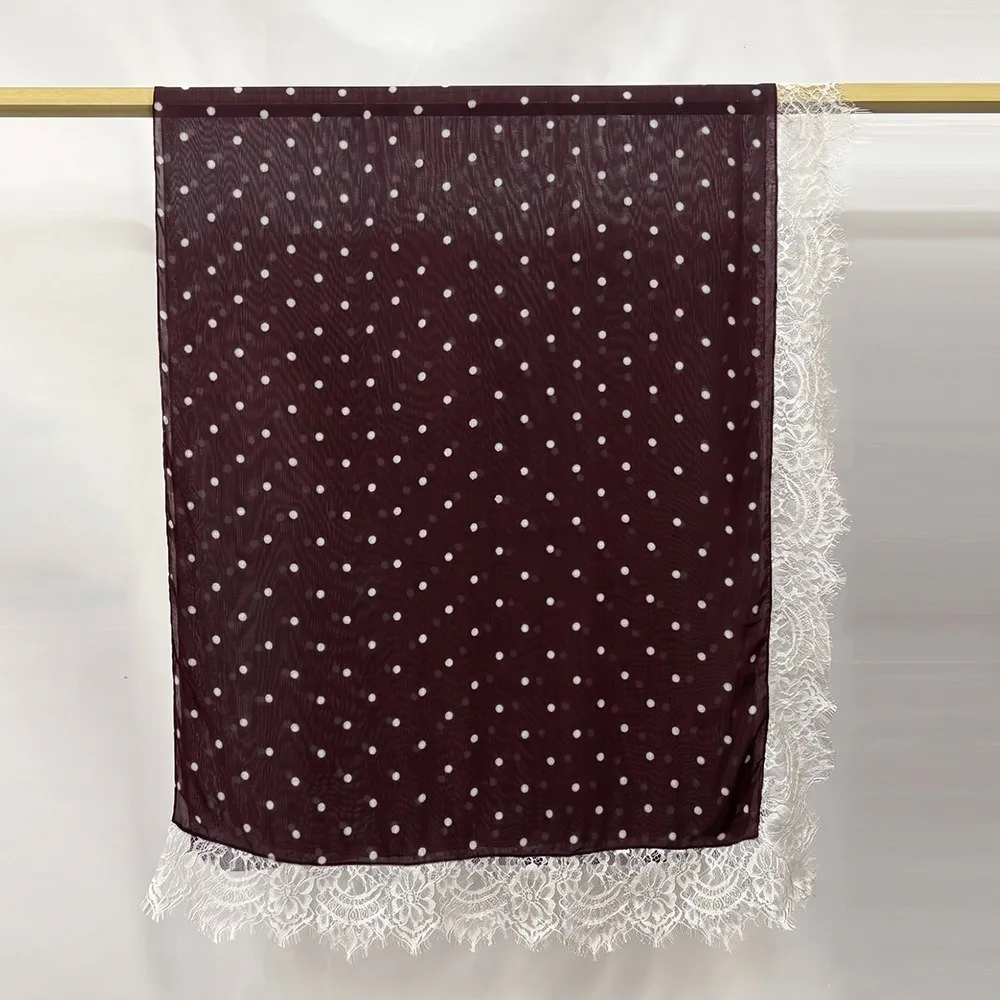 Fashion Lace Turban Head Scarf Polka Dot Print Modal Muslim Hijab Scarf Double Sided Breathable Long Turban Scarf Women Ramadan
Fashion Lace Turban Head Scarf Polka Dot Print Modal Muslim Hijab Scarf Double Sided Breathable Long Turban Scarf Women Ramadan