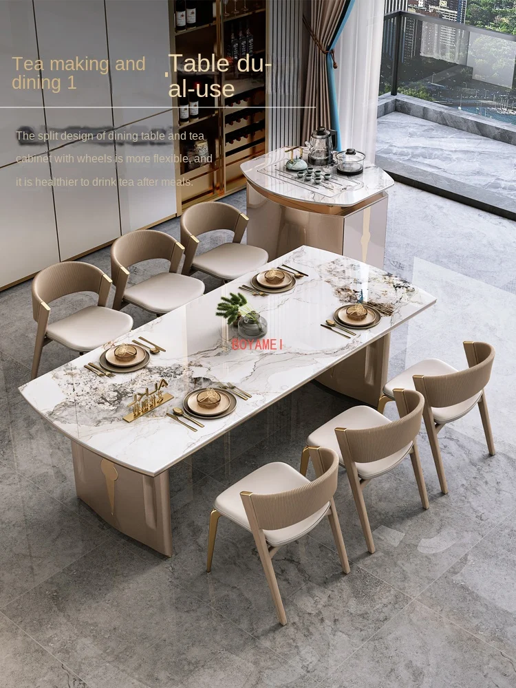 Dining Table Integrated Modern Simple Small-sized Dining Table Tea Table Integrated Home Light and Luxury Big Board Table
Dining Table Integrated Modern Simple Small-sized Dining Table Tea Table Integrated Home Light and Luxury Big Board Table
