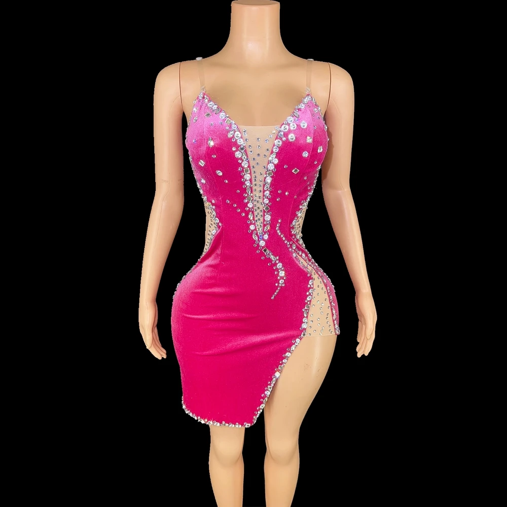 Shining Rhinestones Celebrate Birthday Evening Prom Party Dress for Women Sexy Short Dress
Shining Rhinestones Celebrate Birthday Evening Prom Party Dress for Women Sexy Short Dress