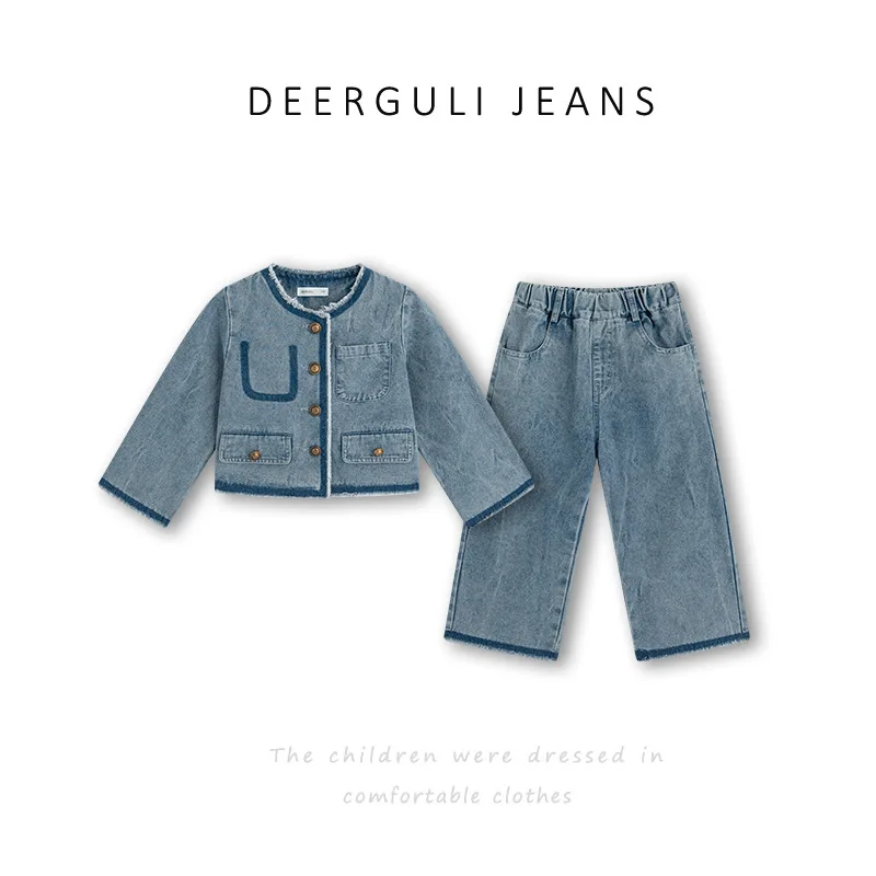 Deer Girls' 2024 Spring New Korean Children's Wash Denim Coat And Pants 2-Piece Set
Deer Girls' 2024 Spring New Korean Children's Wash Denim Coat And Pants 2-Piece Set