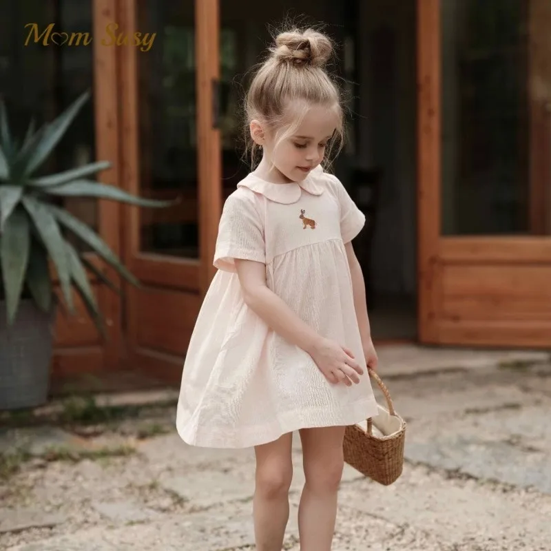 Baby Girl Princess Linen Cotton Embroidery Dress Peter Pan Collar Infant Toddler Child Summer Vestido Casual Baby Clothes 1-5Y
Baby Girl Princess Linen Cotton Embroidery Dress Peter Pan Collar Infant Toddler Child Summer Vestido Casual Baby Clothes 1-5Y