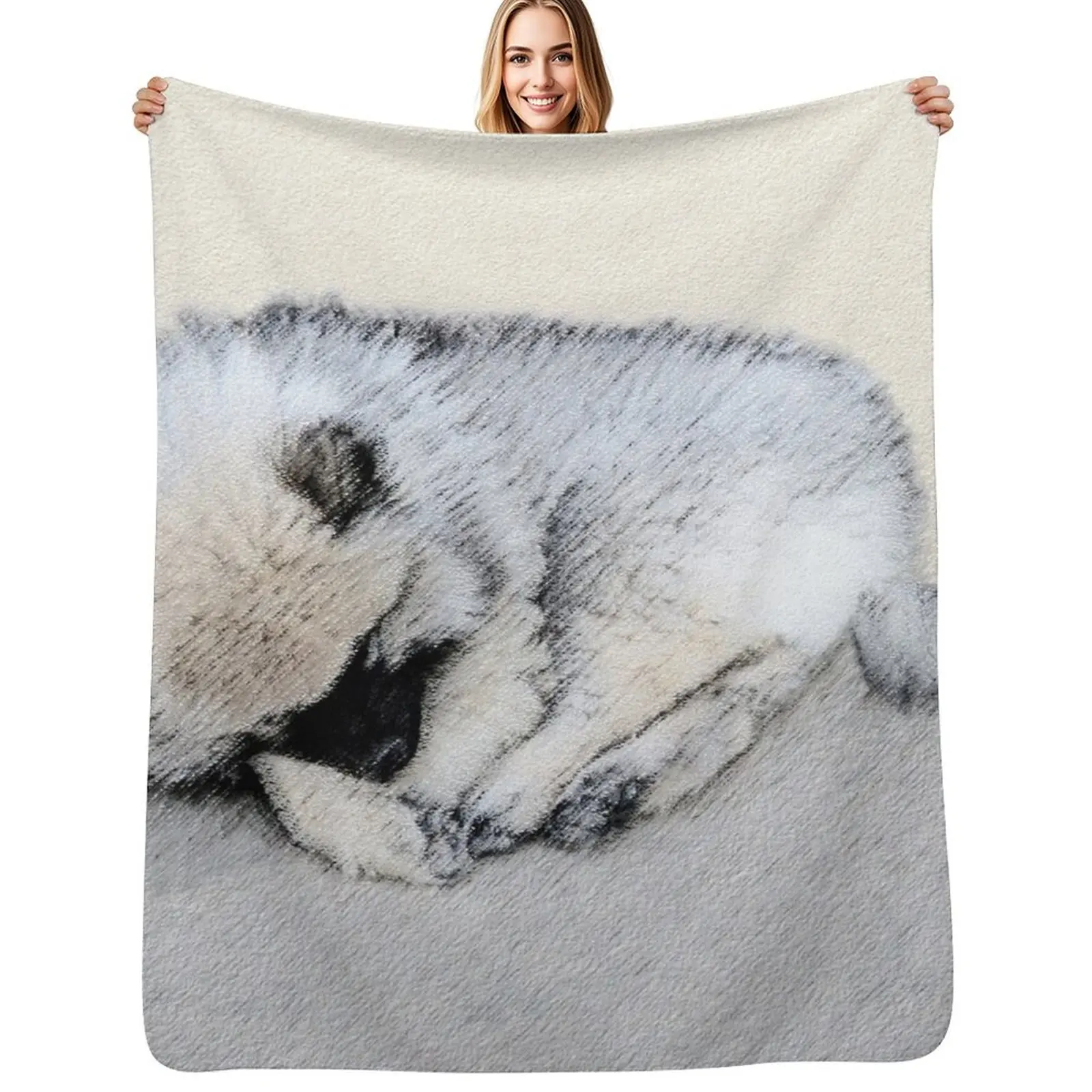 Keeshond Puppy (Sleeping) Throw Blanket Compact Warm Blanket for Car Road Trip
Keeshond Puppy (Sleeping) Throw Blanket Compact Warm Blanket for Car Road Trip
