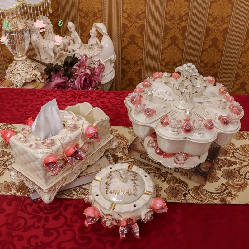 Rotatable ceramic dried fruit plate set, living room coffee table, practical and creative candy box, Chinese New Year candy box
Rotatable ceramic dried fruit plate set, living room coffee table, practical and creative candy box, Chinese New Year candy box