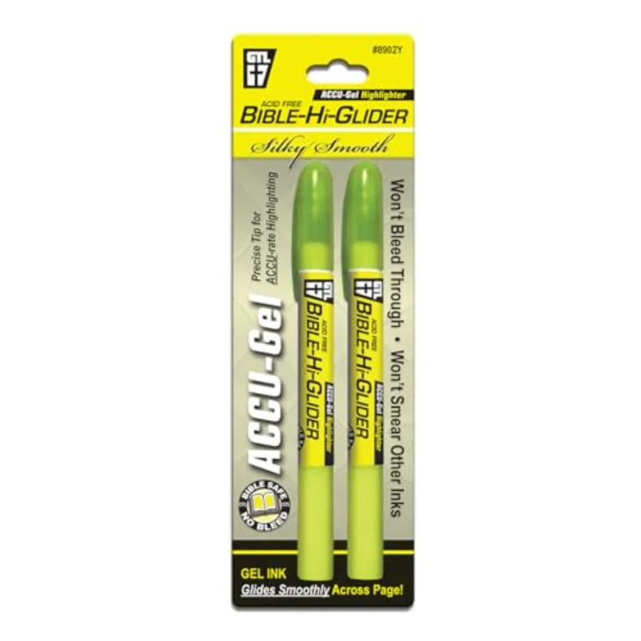 Accu-Gel Bible Highlighter, Bible Study, No Bleed Solid Gel, No Smearing or Fading, Long Lasting, Bright Translucent Color Dry
Accu-Gel Bible Highlighter, Bible Study, No Bleed Solid Gel, No Smearing or Fading, Long Lasting, Bright Translucent Color Dry