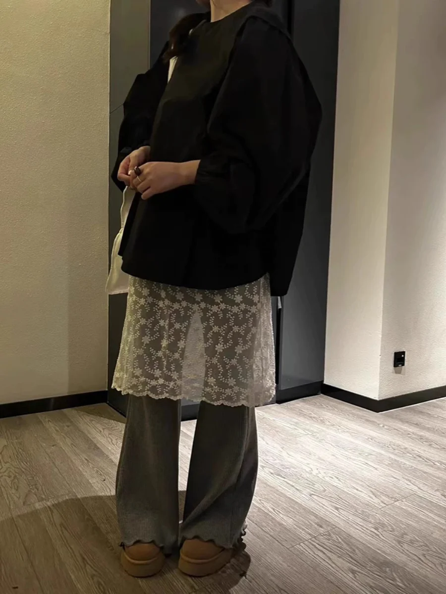 Ретро-юбка-брюки с многослойным кружевом и вязаными элементами, женские повседневные, широкие, слегка расклешенные, весна 2024, новинка, со средней талией, А-силуэт
Ретро-юбка-брюки с многослойным кружевом и вязаными элементами, женские повседневные, широкие, слегка расклешенные, весна 2024, новинка, со средней талией, А-силуэт