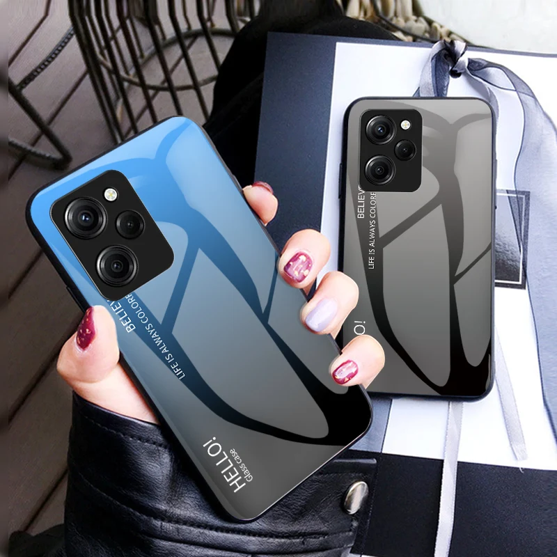 For Xiaomi Poco X5 Pro 5G Case Shockproof Gradient Tempered Glass Hard Back Cover Case Soft Bumper for Xiaomi Poco X5 Pro 5G
For Xiaomi Poco X5 Pro 5G Case Shockproof Gradient Tempered Glass Hard Back Cover Case Soft Bumper for Xiaomi Poco X5 Pro 5G