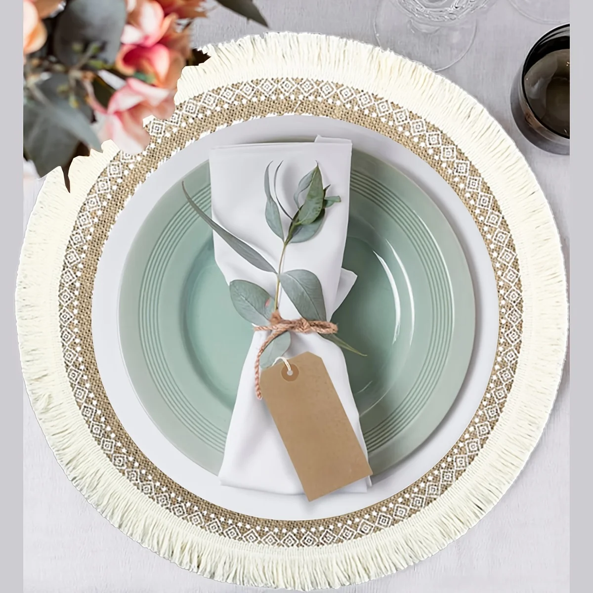 1pc Round Table Placemats with Tassels Bohemian Style Woven Round Tassel Table Restaurant Kitchen Table Decoration
1pc Round Table Placemats with Tassels Bohemian Style Woven Round Tassel Table Restaurant Kitchen Table Decoration