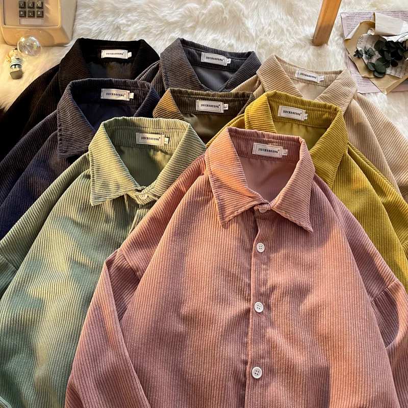 Corduroy Long Sleeve Men's Shirt Vintage Autumn Winter Loose Fit Casual Style Youthful Trend Pure Color Point Collar
Corduroy Long Sleeve Men's Shirt Vintage Autumn Winter Loose Fit Casual Style Youthful Trend Pure Color Point Collar
