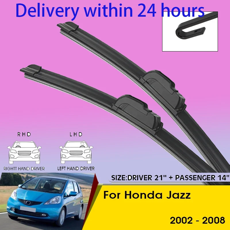 Car Wiper Blades For Honda Jazz 2002-2008 Windshield Windscreen Front Window Blades 21"+14" Car Accessories
Car Wiper Blades For Honda Jazz 2002-2008 Windshield Windscreen Front Window Blades 21"+14" Car Accessories