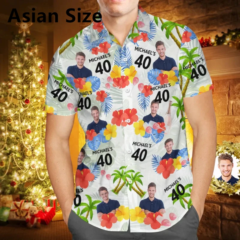 Custom Face Age Birthday Hawaiian Shirts For Men Fashion Summer Short Sleeve 3D Printed Blouse Gift Party Loose Breathable Shirt
Custom Face Age Birthday Hawaiian Shirts For Men Fashion Summer Short Sleeve 3D Printed Blouse Gift Party Loose Breathable Shirt