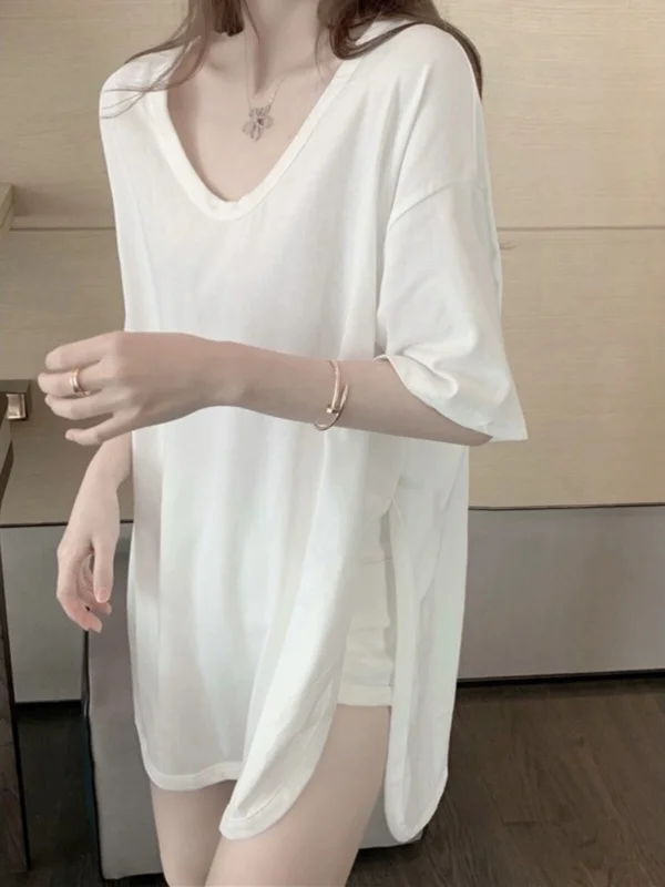 Outlet Women's Loose Fit round Neck Short Sleeve T-Shirt mid Length Casual Top Comfortable Breathable Summer Fashion
Outlet Women's Loose Fit round Neck Short Sleeve T-Shirt mid Length Casual Top Comfortable Breathable Summer Fashion