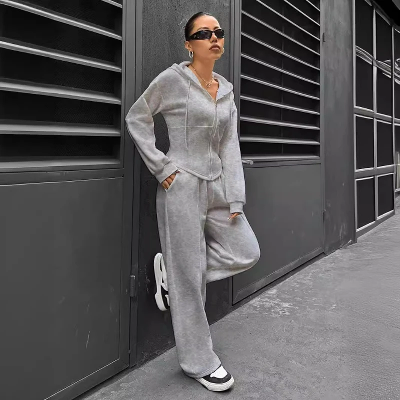 New Two-piece SetCross-border Trend HoodedCardigan SlimCasual Two-piece Set Female Comfort Personality Temperament High Quality
New Two-piece SetCross-border Trend HoodedCardigan SlimCasual Two-piece Set Female Comfort Personality Temperament High Quality