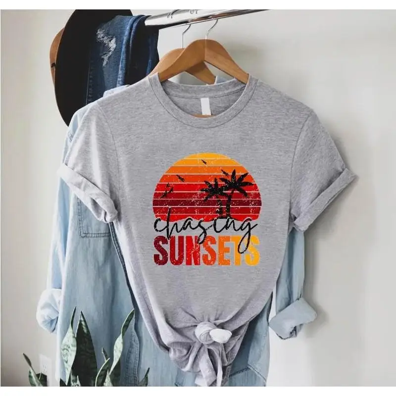 Retro SunseT T Shirt Girls Beach Trendy Vacation Summer Vibes Chasing Sunsets Camp s
Retro SunseT T Shirt Girls Beach Trendy Vacation Summer Vibes Chasing Sunsets Camp s