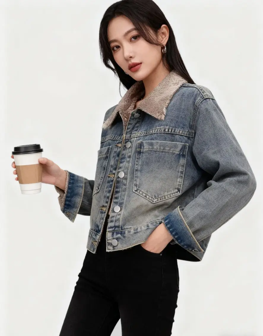 Джинсовое пальто для женщин, плюшевые женские весенние бархатные пушистые плиссированные универсальные школьные французские куртки средней длины в консервативном стиле
Джинсовое пальто для женщин, плюшевые женские весенние бархатные пушистые плиссированные универсальные школьные французские куртки средней длины в консервативном стиле