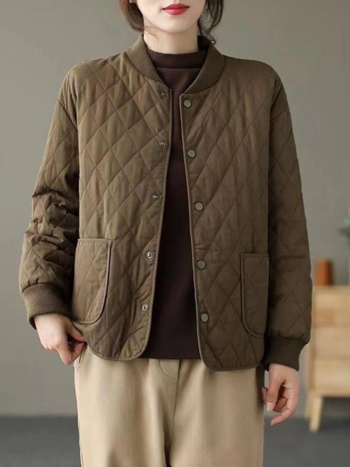 Lightweight ort Cotton Jaet for Women Fall Winter Mommy Sle Quilted Cotton Padded Coat Pure Color Commute Friendly
Lightweight ort Cotton Jaet for Women Fall Winter Mommy Sle Quilted Cotton Padded Coat Pure Color Commute Friendly