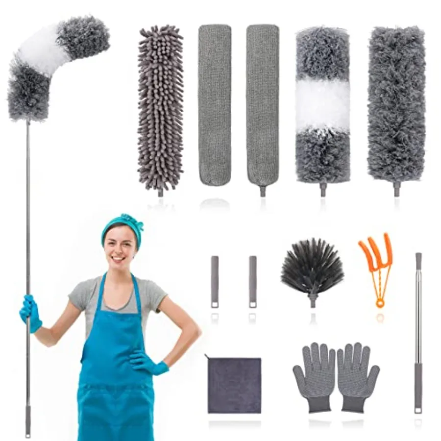 12pcs Microfiber Dusters, Duster with Extension Pole Stainl Steel 30 to 100'', Washable Dusters, Bendable Extendable Long Feath
12pcs Microfiber Dusters, Duster with Extension Pole Stainl Steel 30 to 100'', Washable Dusters, Bendable Extendable Long Feath