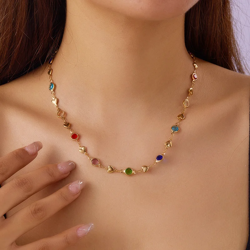 Simple Candy-Colored Tassel Necklace Ladies Rhinestone Pendant Necklace Fashion Jewelry Clavicle Chain
Simple Candy-Colored Tassel Necklace Ladies Rhinestone Pendant Necklace Fashion Jewelry Clavicle Chain