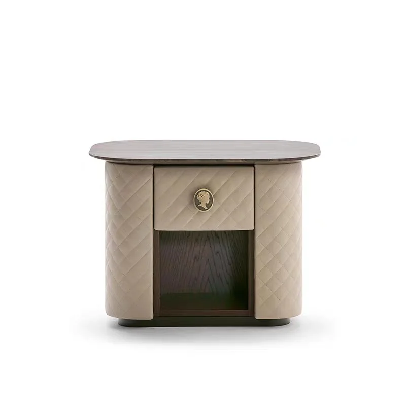 Solid wood light luxury new Chinese creative leather art round storage bedside table
Solid wood light luxury new Chinese creative leather art round storage bedside table