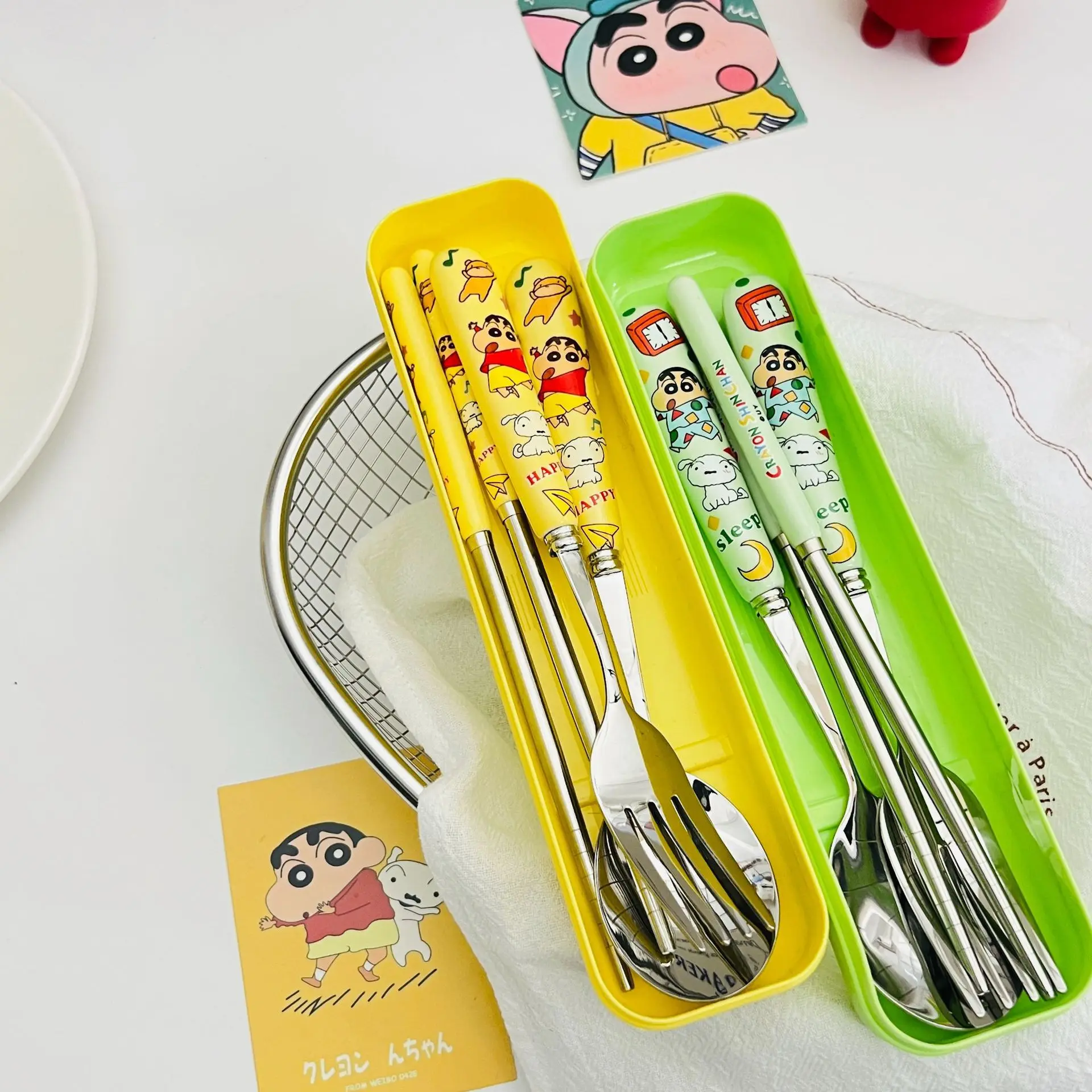 Crayon Shin-chan Spoon Fork and Chopsticks Set Cute Cartoon Portable Tableware for Male Female Students Dormitory and Home Use
Crayon Shin-chan Spoon Fork and Chopsticks Set Cute Cartoon Portable Tableware for Male Female Students Dormitory and Home Use