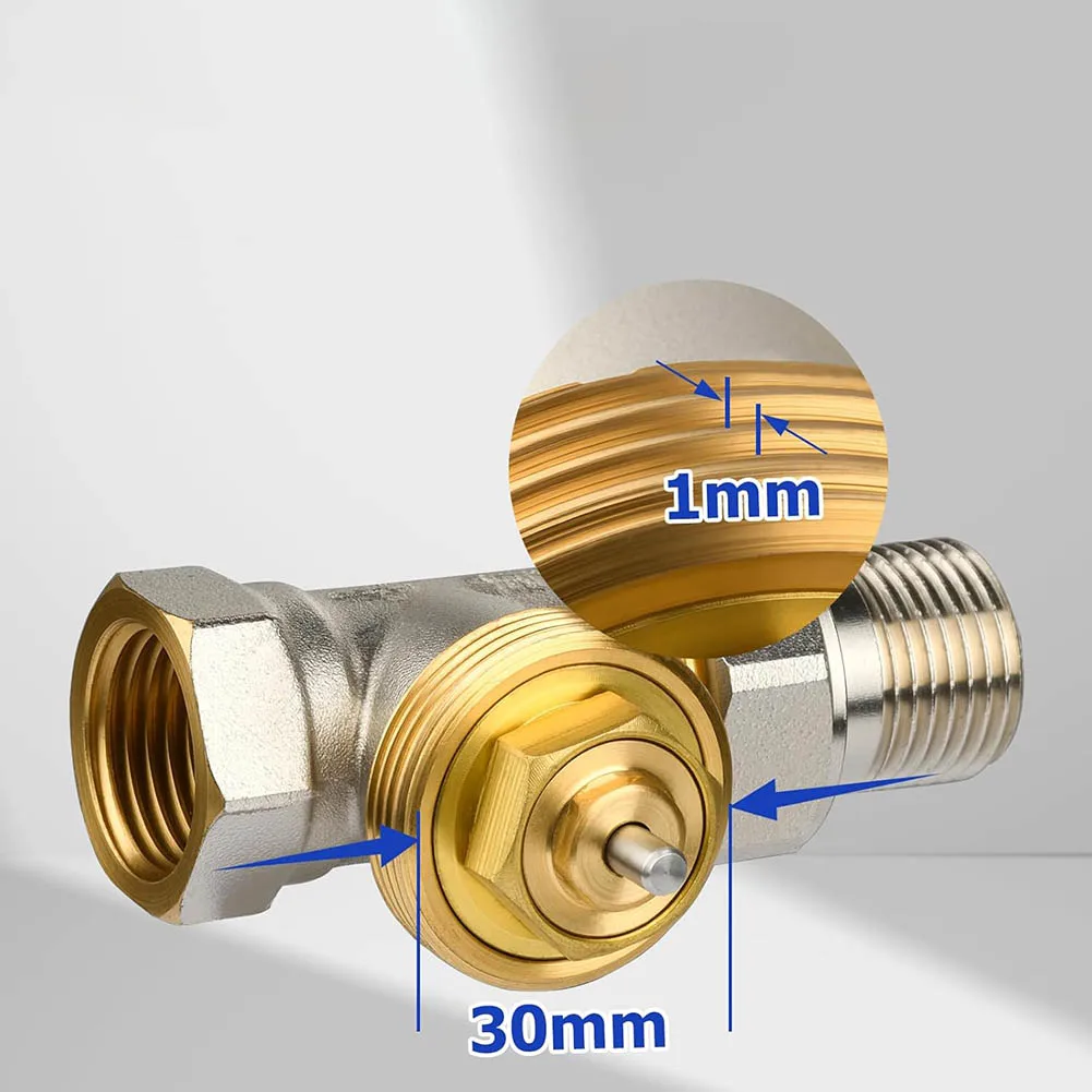 Brass Thermostatic Valve Adapter 3 Pack Converts M30x1.0 to M30x1.5 Threads for Easy Smart Thermostat Installation
Brass Thermostatic Valve Adapter 3 Pack Converts M30x1.0 to M30x1.5 Threads for Easy Smart Thermostat Installation