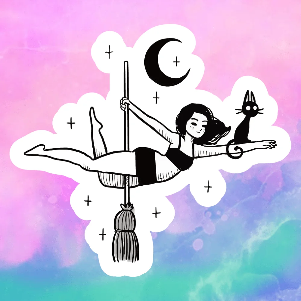 1Pc Holographic Witch Dancer Black Cat Stickers Waterproof Vinyl for Car Window Laptop Water Bottle
1Pc Holographic Witch Dancer Black Cat Stickers Waterproof Vinyl for Car Window Laptop Water Bottle