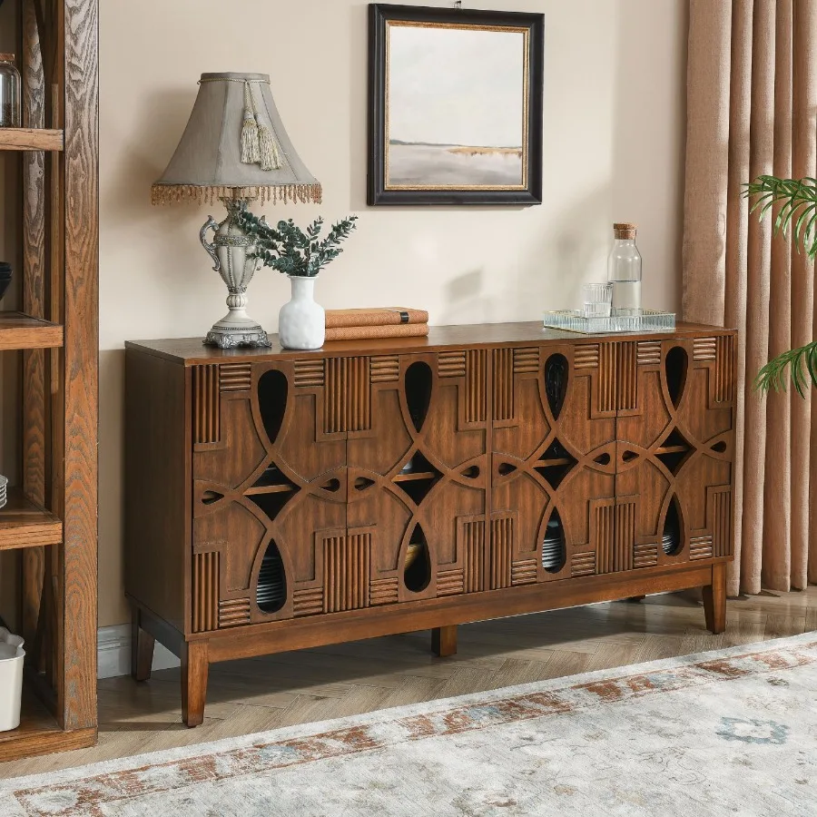 60.5 Mid Century Modern Sideboard Buffet Cabinet with Storage TV Media Console Table Storage Cabinet with 4 Doors Adjustable Sh
60.5 Mid Century Modern Sideboard Buffet Cabinet with Storage TV Media Console Table Storage Cabinet with 4 Doors Adjustable Sh