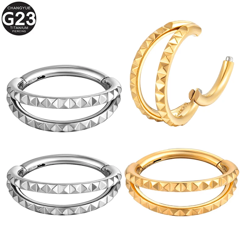 F136 Titanium Septum Piercing Nose Rings Hinged Segment 2 Fans Out Design Earrings Cartilage Tragus Helix Piercing Jewelry 16G
F136 Titanium Septum Piercing Nose Rings Hinged Segment 2 Fans Out Design Earrings Cartilage Tragus Helix Piercing Jewelry 16G
