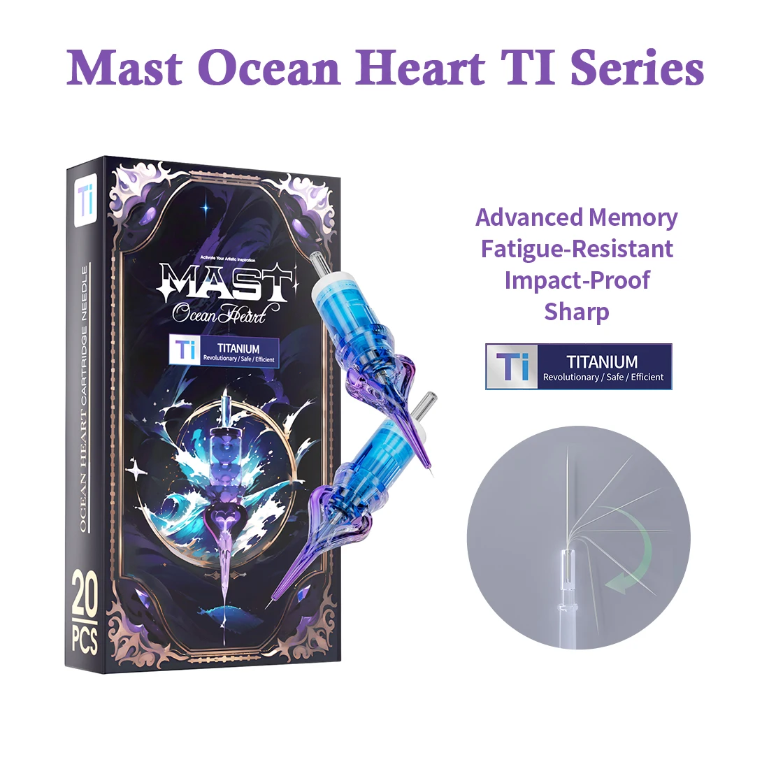 20pcs Mast Ocean Heart Ti Series Tattoo Needles Cartridges 1RL 0.25/0.30/0.35mm Safety Disposable Permanent Makeup Needles
20pcs Mast Ocean Heart Ti Series Tattoo Needles Cartridges 1RL 0.25/0.30/0.35mm Safety Disposable Permanent Makeup Needles