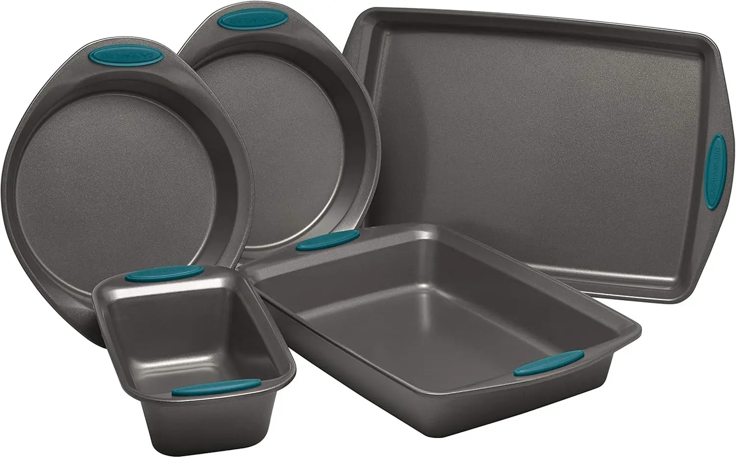 Nonstick Bakeware Set 5 Piece - Gray with Marine Blue Handles, Heavy Gauge Steel, Oven Safe to 500°F
Nonstick Bakeware Set 5 Piece - Gray with Marine Blue Handles, Heavy Gauge Steel, Oven Safe to 500°F