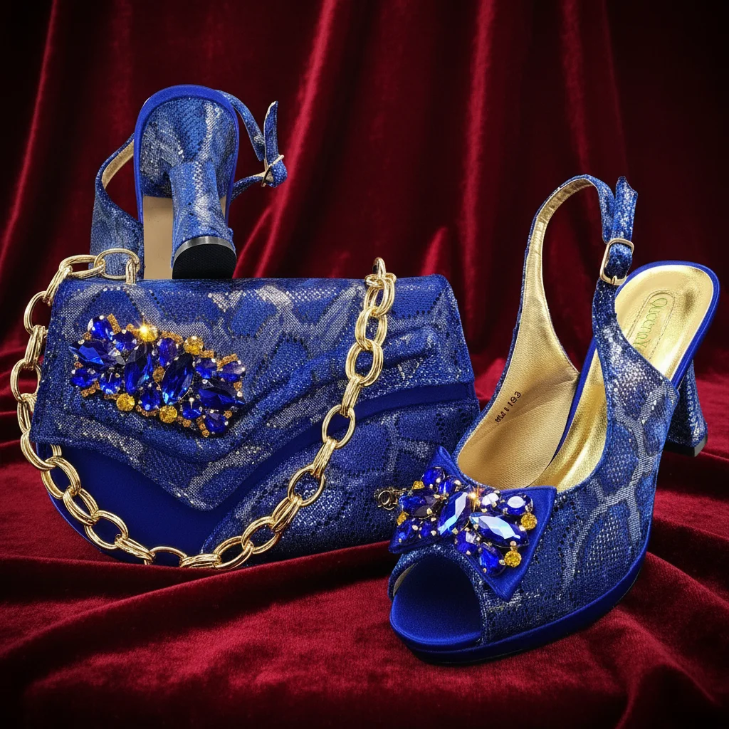 New Designer Bigger Size Shoes and Bags Set for Women 2026 Italian Wedding Shoe for Bride Ladies High Heel Shoes with Rhinestone
New Designer Bigger Size Shoes and Bags Set for Women 2026 Italian Wedding Shoe for Bride Ladies High Heel Shoes with Rhinestone
