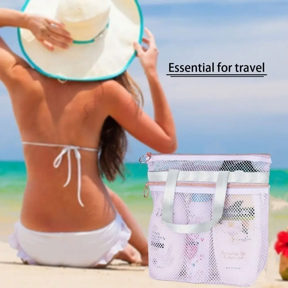 Portable Mesh Beach Bag Multifunctional Clear Shower Cosmetic Bag Storage Pouch Toiletries Organizer Travel Wash Bag Outdoor
Portable Mesh Beach Bag Multifunctional Clear Shower Cosmetic Bag Storage Pouch Toiletries Organizer Travel Wash Bag Outdoor