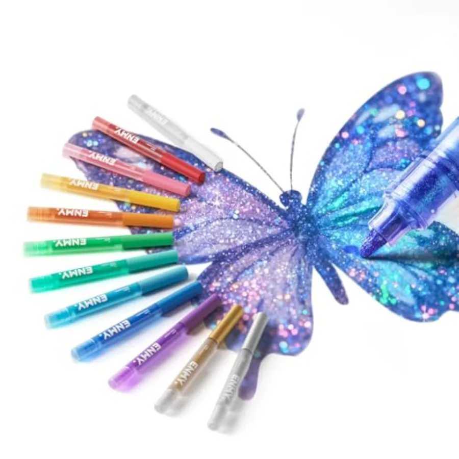 12 Colors Glitter Markers, Sparkle Acrylic Markers, Metallic Shimmer Paint Pens, Fine Tip Water-based Ink for Drawing, DIY Craf
12 Colors Glitter Markers, Sparkle Acrylic Markers, Metallic Shimmer Paint Pens, Fine Tip Water-based Ink for Drawing, DIY Craf