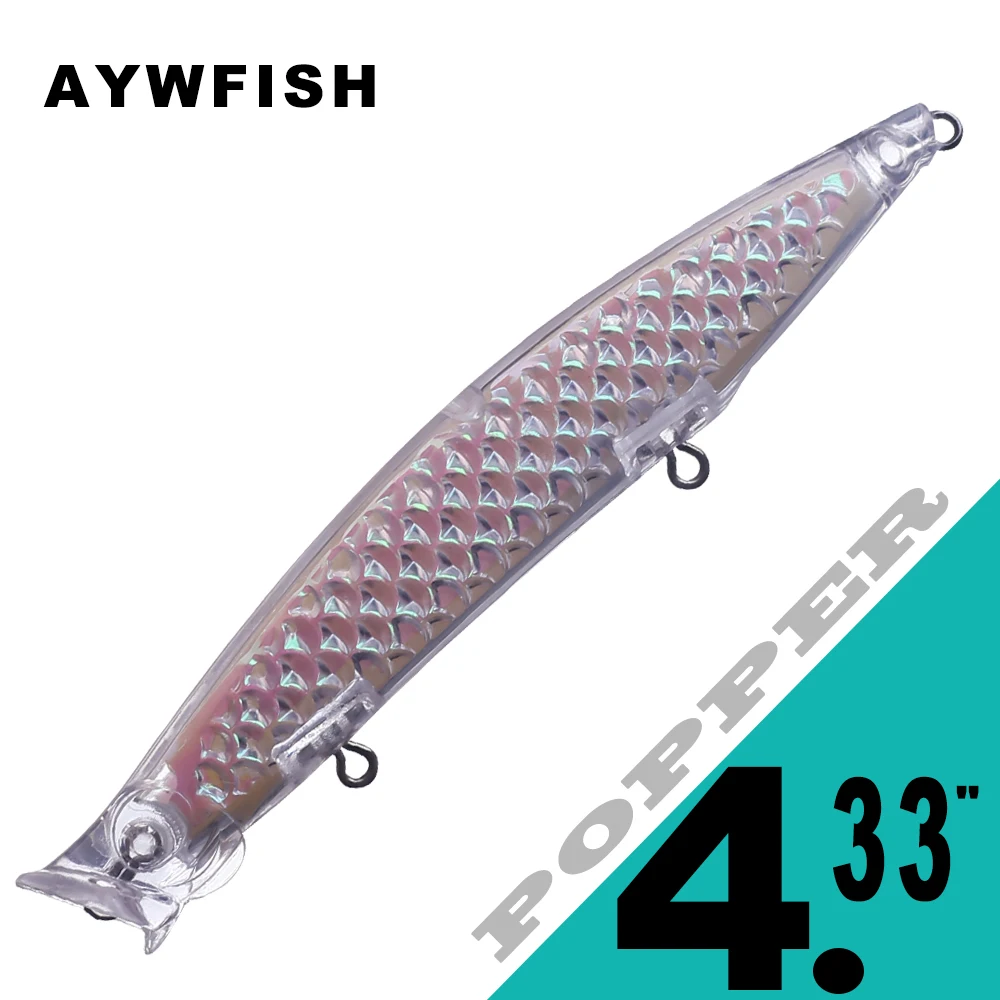 AYWFISH 10 шт./лот 4,33 дюйма 11 г искусственная приманка Topwater голографическая внутри Неокрашенная Поппер рыболовные приманки заготовки для DIY рыбалки
AYWFISH 10 шт./лот 4,33 дюйма 11 г искусственная приманка Topwater голографическая внутри Неокрашенная Поппер рыболовные приманки заготовки для DIY рыбалки
