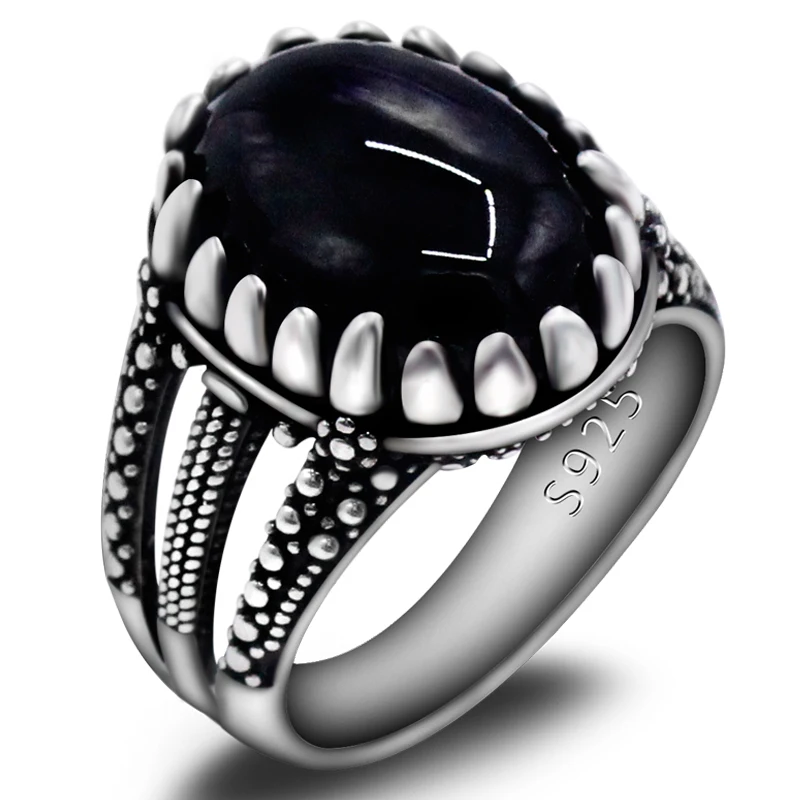 Türkiye Men's Handmade Silver Ring S925, Natural Black Agate, Classic Vintage Fashion Christmas Party Jewelry Gift
Türkiye Men's Handmade Silver Ring S925, Natural Black Agate, Classic Vintage Fashion Christmas Party Jewelry Gift