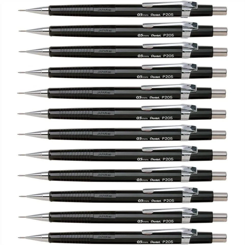 Mechanical Pencil 0.5mm, 12 Pack, Black Barrel, Super Hi-Polymer HB Lead, Never Needs Sharpening, Ideal for Precision Writing
Mechanical Pencil 0.5mm, 12 Pack, Black Barrel, Super Hi-Polymer HB Lead, Never Needs Sharpening, Ideal for Precision Writing