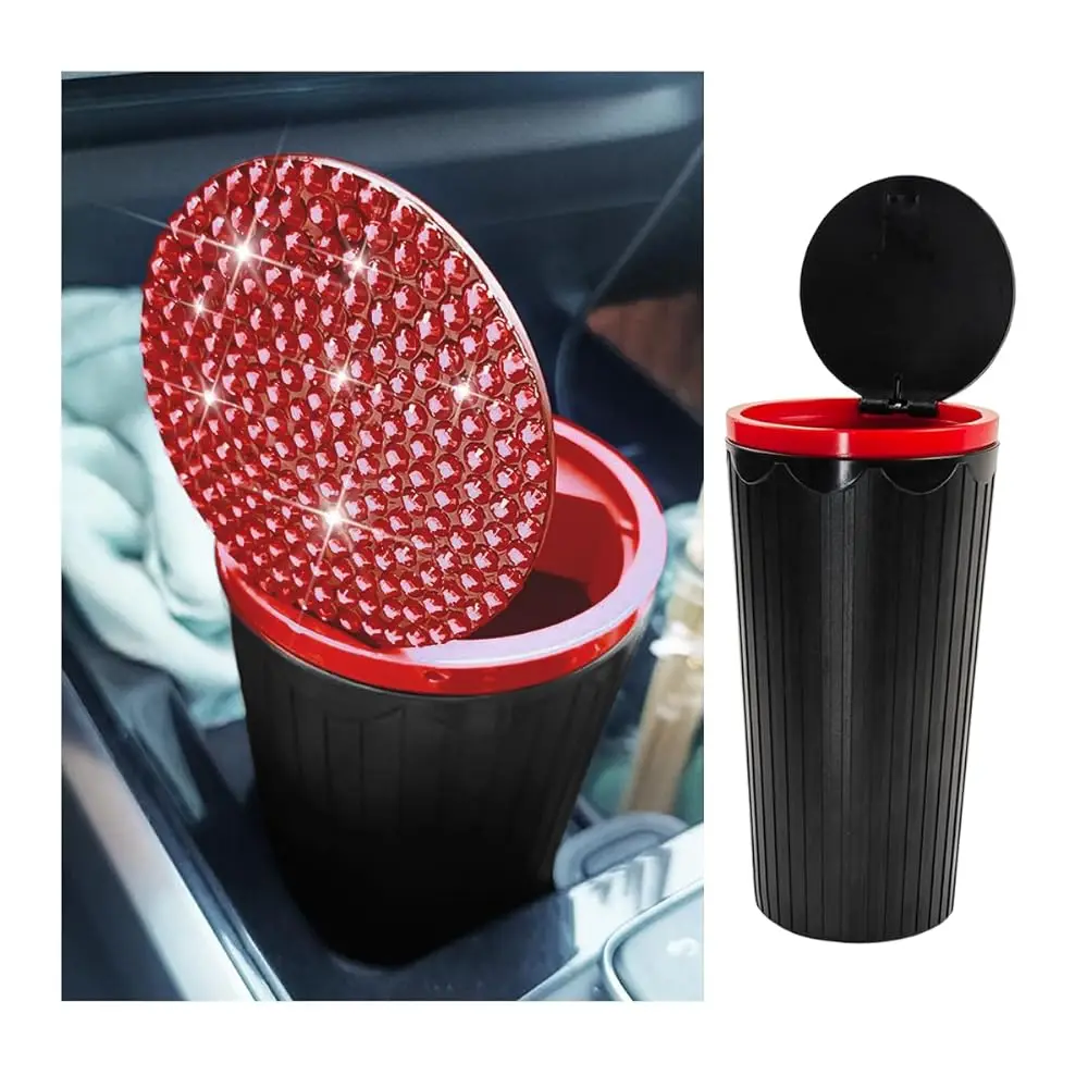 Bling Car Trash Can with Lid, Crystal Rhinestones Portable Mini Vehicle Cup Holder Garbage Bin for Woman Girl, Automotive Int
Bling Car Trash Can with Lid, Crystal Rhinestones Portable Mini Vehicle Cup Holder Garbage Bin for Woman Girl, Automotive Int