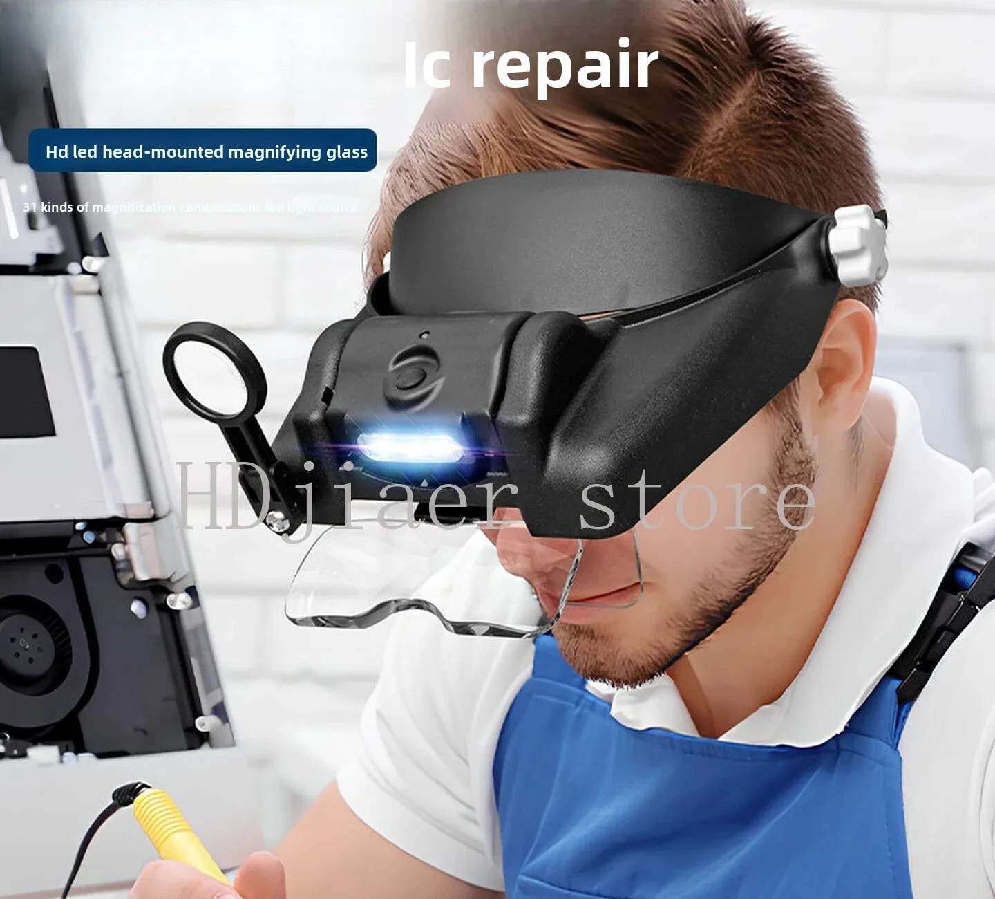 Rechargeable Headband Magnifier HD Magnifying Glass with Light for Seniors Reading Watch & Electronics Repair
Rechargeable Headband Magnifier HD Magnifying Glass with Light for Seniors Reading Watch & Electronics Repair
