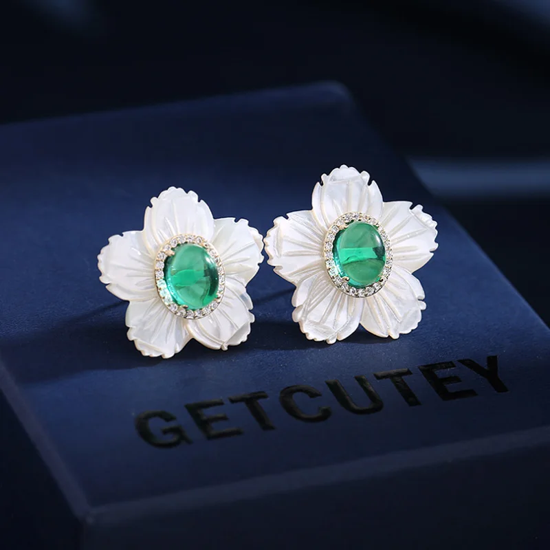 Bobokiki Jewelry Fashion Shell Flower Titanium Steel Micro-Inlaid AAA Ruby Silver Needle Luxury Palace Retro Earrings
Bobokiki Jewelry Fashion Shell Flower Titanium Steel Micro-Inlaid AAA Ruby Silver Needle Luxury Palace Retro Earrings