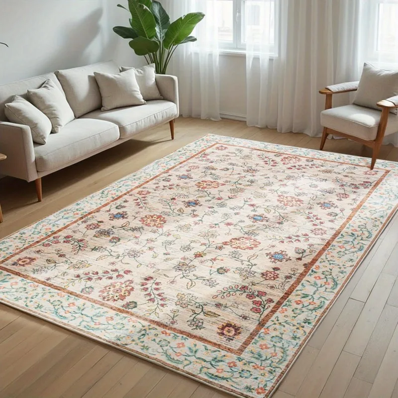 Living Room Carpet Non-slip Soft Machine Washable Floor Mat Bohemian Pink Floral Rug Bedroom Home Decoration Mats Washable Rugs
Living Room Carpet Non-slip Soft Machine Washable Floor Mat Bohemian Pink Floral Rug Bedroom Home Decoration Mats Washable Rugs
