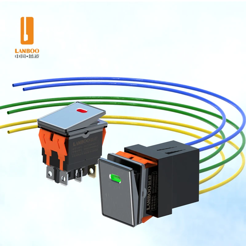 LANBOO 28mm*22mm KCD4 Rocker Switch 2 Positions 6 Pins with LED 9-24V 220V Momentary Self-Reset Plastic Economy
LANBOO 28mm*22mm KCD4 Rocker Switch 2 Positions 6 Pins with LED 9-24V 220V Momentary Self-Reset Plastic Economy