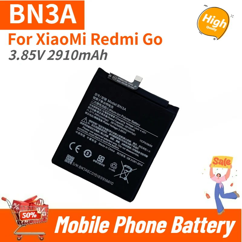 High Quality BN3A Mobile Phone Battery 3.85V 2910mAh For XiaoMi Redmi Go Brand New Replacement Battery
High Quality BN3A Mobile Phone Battery 3.85V 2910mAh For XiaoMi Redmi Go Brand New Replacement Battery