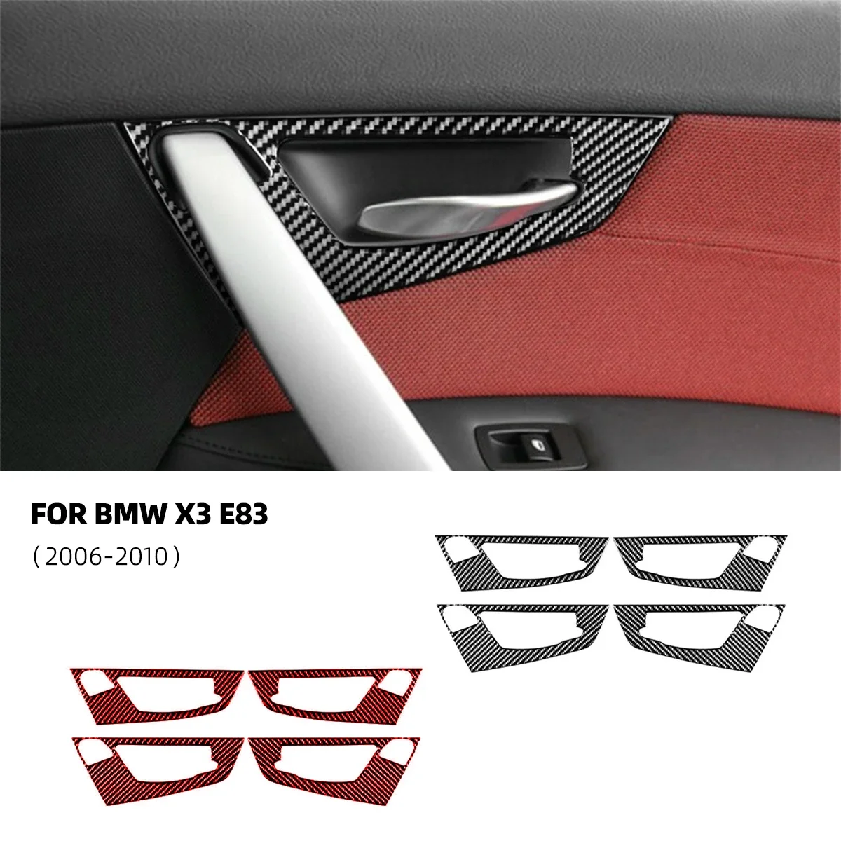 4pcs Door Handle Panel Decoration Frame Carbon Fiber Car Stickers For BMW 2006-2010 X3 E83 Accesorios Voiture Car Accessories
4pcs Door Handle Panel Decoration Frame Carbon Fiber Car Stickers For BMW 2006-2010 X3 E83 Accesorios Voiture Car Accessories