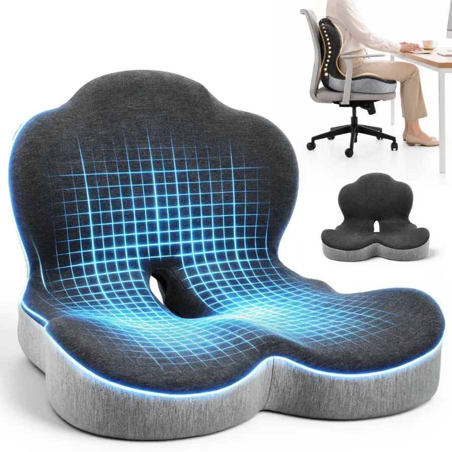 Seat Cushion with Memory Foam Lumbar Support Pillow for Sciatica and Tailbone Pressure Relief Coccyx Pad for Office Chair Car W
Seat Cushion with Memory Foam Lumbar Support Pillow for Sciatica and Tailbone Pressure Relief Coccyx Pad for Office Chair Car W