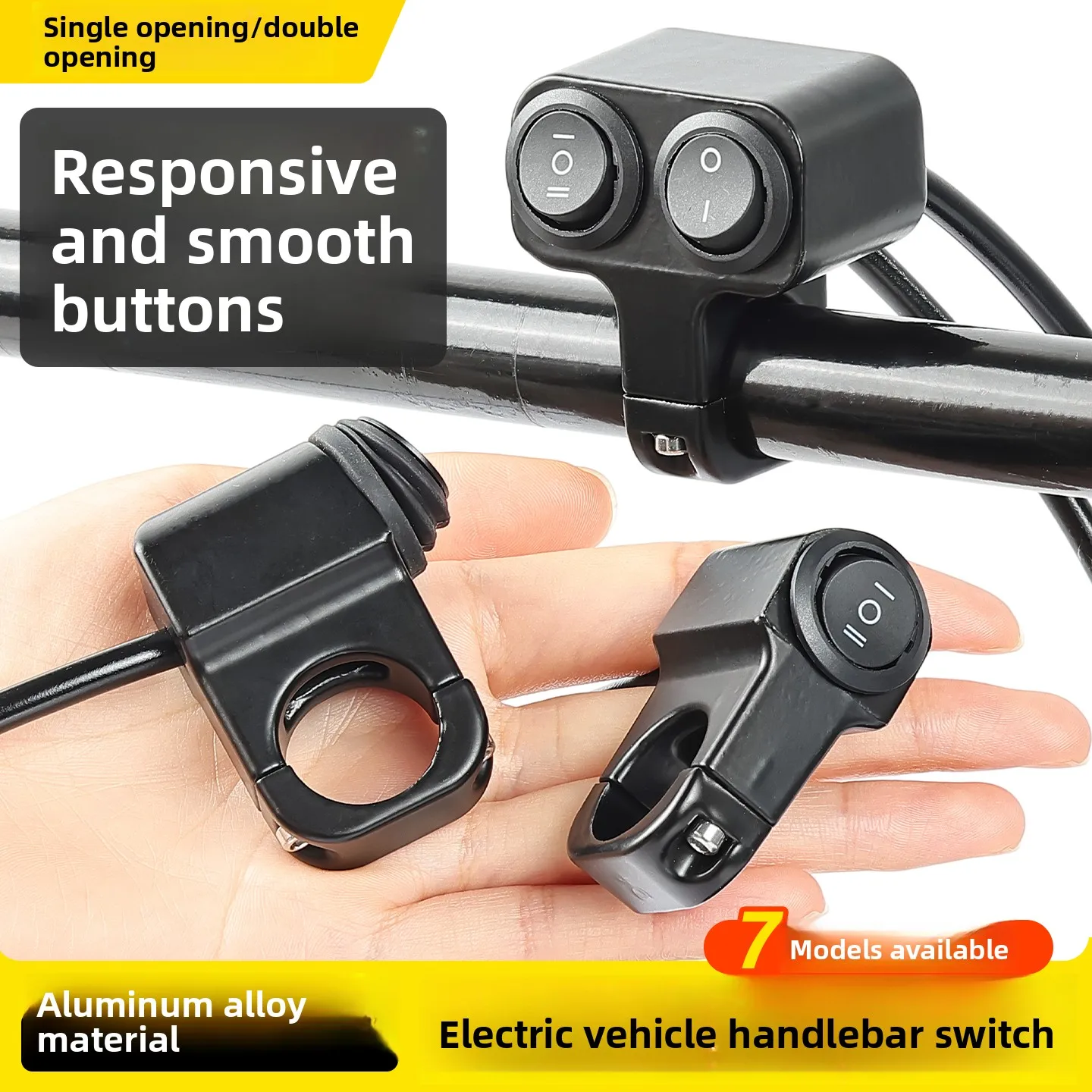 The universal 3-wire aluminum alloy switch for motorcycles, independent buttons, LED headlights, turn signals and horn
The universal 3-wire aluminum alloy switch for motorcycles, independent buttons, LED headlights, turn signals and horn