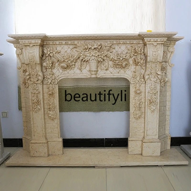 Marble fireplace European modern stone fireplace rack indoor living room decoration heating ornament customization
Marble fireplace European modern stone fireplace rack indoor living room decoration heating ornament customization