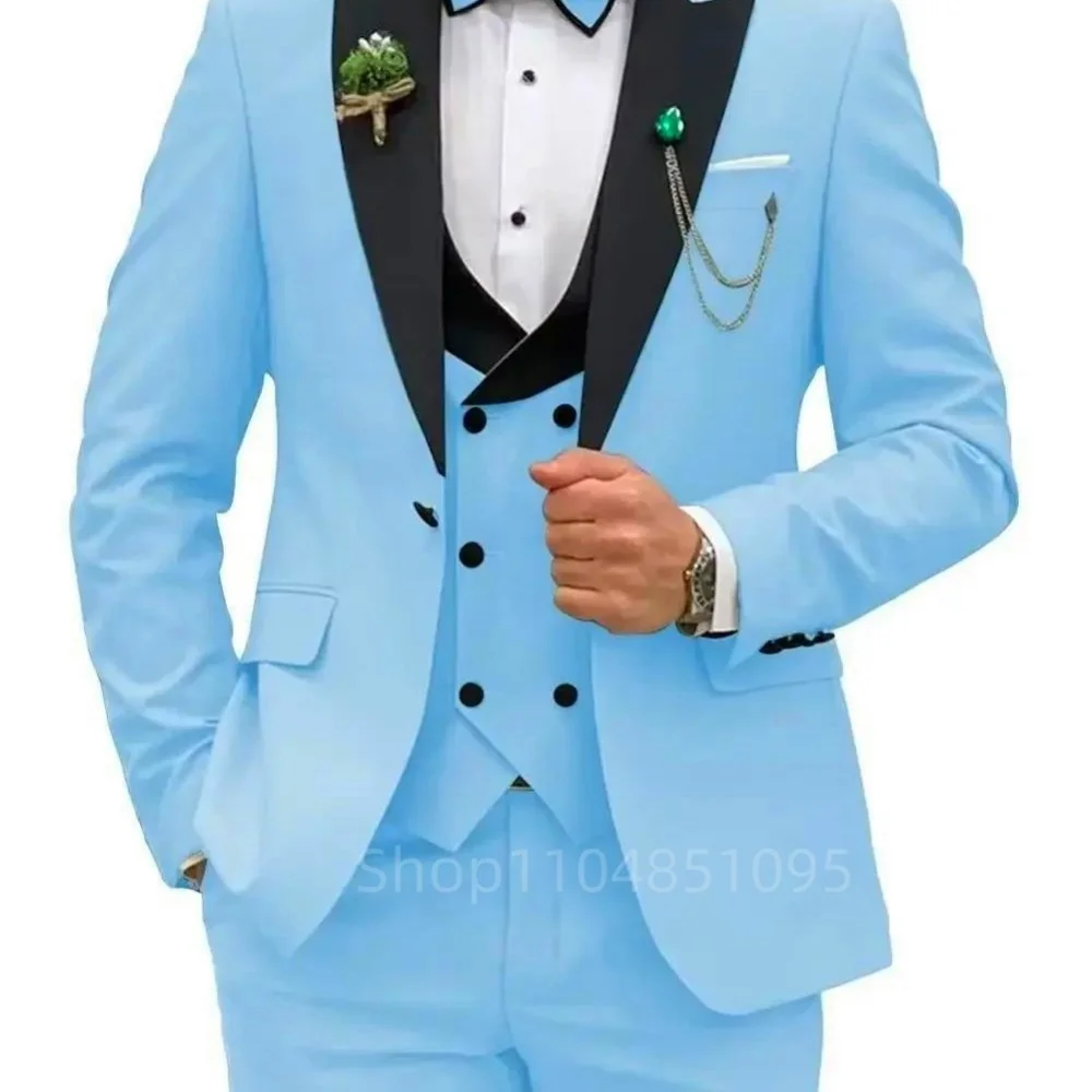3 Pieces Men's Suit Groom Tuxedos Business Suits Slim Fit Blazer Double Breasted Vest Pants for Wedding Party
3 Pieces Men's Suit Groom Tuxedos Business Suits Slim Fit Blazer Double Breasted Vest Pants for Wedding Party
