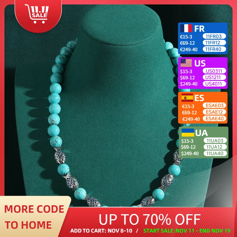 Vintage Stone Blue Turquoise Necklace Beaded Silver Color Fish Luxury Jewelry Elegant Charms For Woman Accessories Thanksgiving
Vintage Stone Blue Turquoise Necklace Beaded Silver Color Fish Luxury Jewelry Elegant Charms For Woman Accessories Thanksgiving