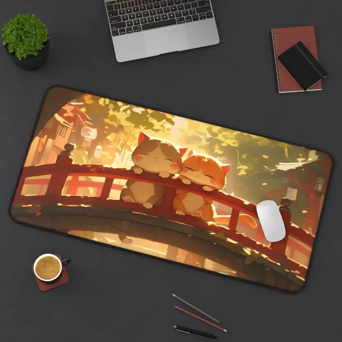 Cozy Fall Desk Mat for Cat Lovers Fall Cats Gaming Mouse Pad Japanese Bridge for Desk Artwork for Cute Cats Workspace
Cozy Fall Desk Mat for Cat Lovers Fall Cats Gaming Mouse Pad Japanese Bridge for Desk Artwork for Cute Cats Workspace