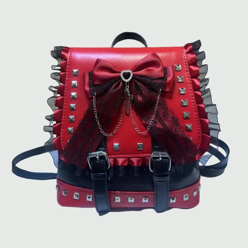 New Rivets College Shoulder Bag Large Capacity Love Commuting Three-Dimensional Lace Bow Casual Travel Backpacks
New Rivets College Shoulder Bag Large Capacity Love Commuting Three-Dimensional Lace Bow Casual Travel Backpacks