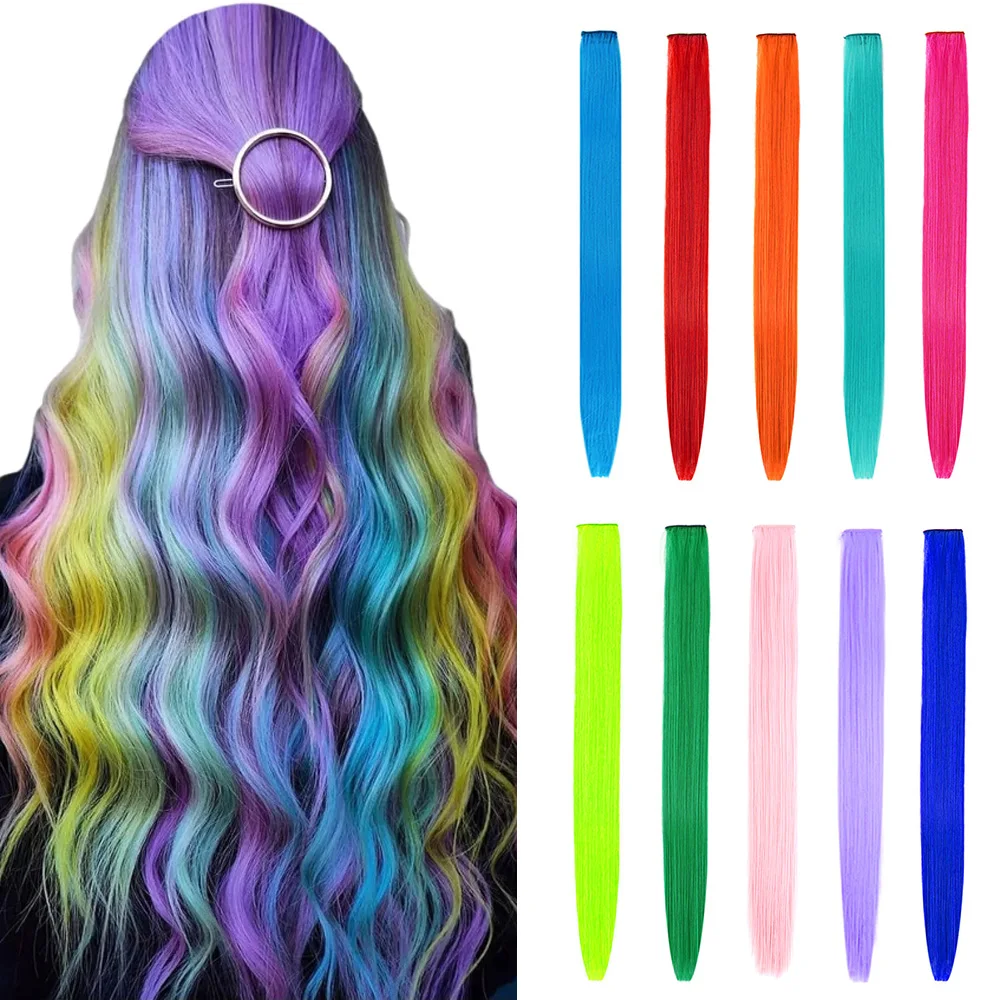 10 Packs Synthetic Straight Hair Colored Clip In One Piece Hair Extensions 22inch Rainbow Color Synthetic Clip In Hair Extension
10 Packs Synthetic Straight Hair Colored Clip In One Piece Hair Extensions 22inch Rainbow Color Synthetic Clip In Hair Extension